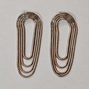 Anthropologie Multi Layer Gold Loop Earrings Feminine Avant Garde Retro 80s